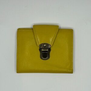 Basha Mustard Yellow Leather Wallet with Silver Lock